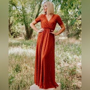 Baltic Born Rust Lace Maxi Dress